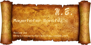 Mayerhofer Bonifác névjegykártya